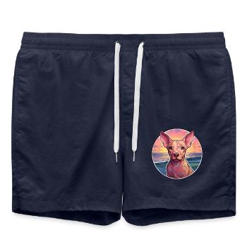 Cirneco Dell Ätna Hunderasse Bunte Karikatur Wasser - Badeshorts - French Navy - Vorne - AI Model Male 185 light (185cm)