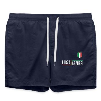 Italien Jersey FORZA AZZURI 2021 - Badeshorts - French Navy - Vorne - AI Model Male 185 light (185cm)