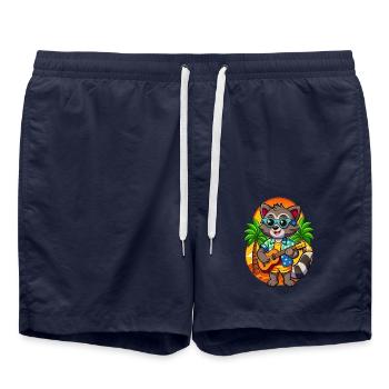 Drôle de raton laveur dessin animé lunettes de soleil de plage d’été - Short de bain - bleu marine - Devant - AI Model Male 185 light (185cm)