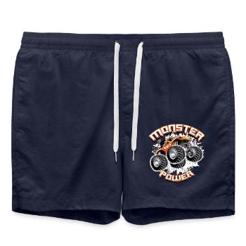 11A-02 MONSTER POWER TRUCK - FAT WHEEL Textilien - Badeshorts - French Navy - Vorne - AI Model Male 185 light (185cm)
