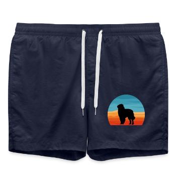 Karpaten Schäferhund Silhouette Retro Sonnenuntergang - Badeshorts - French Navy - Vorne - AI Model Male 185 light (185cm)
