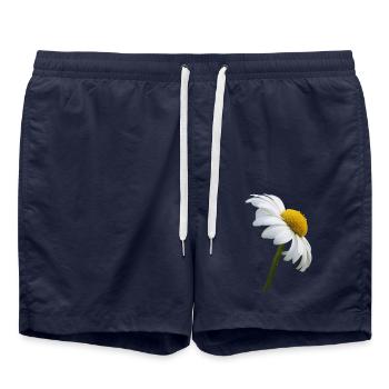 Margerite Gänseblume - Badeshorts - French Navy - Vorne - AI Model Male 185 light (185cm)