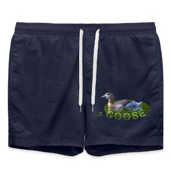 Nilgans Küken Vogel Gans - Badeshorts - French Navy - Vorne - AI Model Male 185 light (185cm)