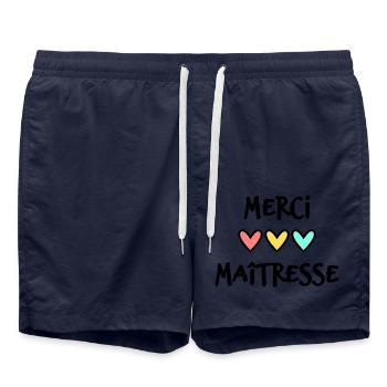 MAÎTRESSE. MERCI. MERCI MAÎTRESSE - Short de bain - bleu marine - Devant - AI Model Male 185 light (185cm)
