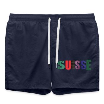SUISSE. PAYS - Short de bain - bleu marine - Devant - AI Model Male 185 light (185cm)