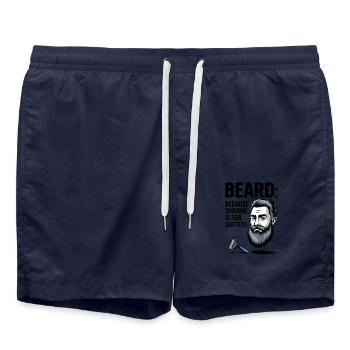 BARBE : Parce que le rasage, c’est pour ceux qui abandonnent - Short de bain - bleu marine - Devant - AI Model Male 185 light (185cm)