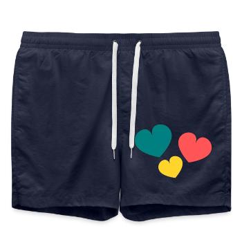 HERZ. HERZ. HERZ. KÜSSEN. SCHMATZEN. KÜSST. - Badeshorts - French Navy - Vorne - AI Model Male 185 light (185cm)
