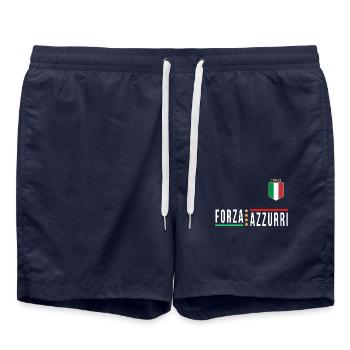 Italien Jersey FORZA AZZURI 2021 - Badeshorts - French Navy - Vorne - AI Model Male 185 light (185cm)