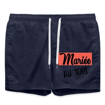 FUTURE MARIEE. EVJF. MARIEE - Short de bain - bleu marine - Devant - AI Model Male 185 light (185cm)
