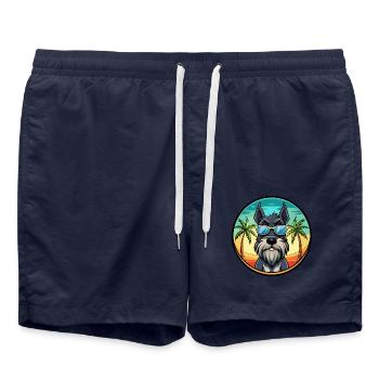 Riesenschnauzer Hunderasse Cartoon Sonnenbrille Strand - Badeshorts - French Navy - Vorne - AI Model Male 185 light (185cm)