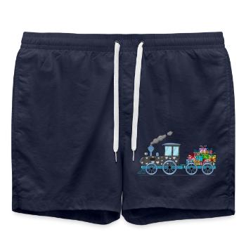 Children's train railway with trailer - Swim Trunks - french navy - Front - AI Model Male 185 light (185cm)