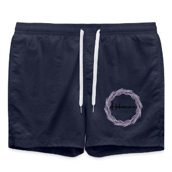 Hebamme mit Herz - Badeshorts - French Navy - Vorne - AI Model Male 185 light (185cm)