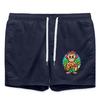 Lunettes de soleil de plage d’été de dessin animé de singe drôle - Short de bain - bleu marine - Devant - AI Model Male 185 light (185cm)