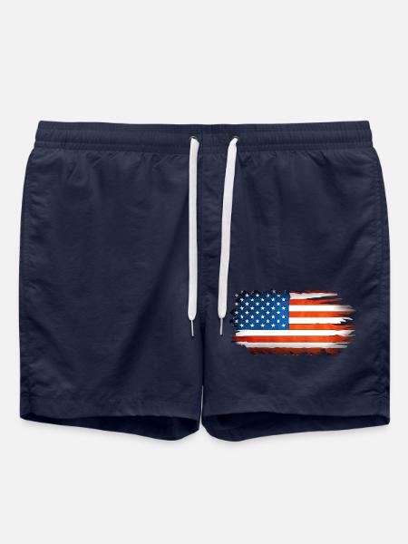 Amerikanische Flagge Pinselstrich - Badeshorts - French Navy