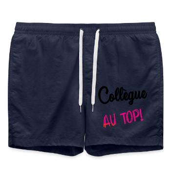 KOLLEGE. HUMOR. RUHESTAND. RUHESTAND. PENSIONIERT - Badeshorts - French Navy - Vorne - AI Model Male 185 light (185cm)
