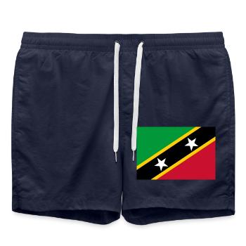 St. Kitts und Nevis - Badeshorts - French Navy - Vorne - AI Model Male 185 light (185cm)