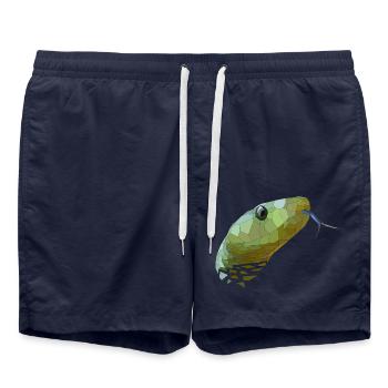 Schlange geometrisch Low Poly - Badeshorts - French Navy - Vorne - AI Model Male 185 light (185cm)