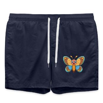 Butterfly Cute Mascot Cartoon Character Kawaii - Swim Trunks - french navy - Front - AI Model Male 185 light (185cm)