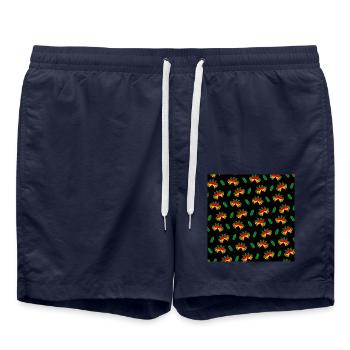 Christmas Bells Gesichtsmaske Weihnachtsglocke Wei - Badeshorts - French Navy - Vorne - AI Model Male 185 light (185cm)