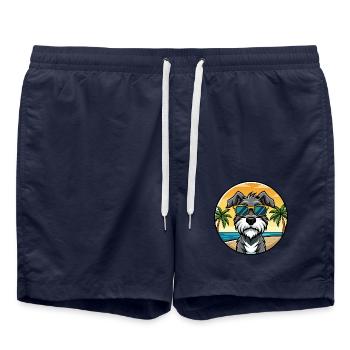 Deutscher Wachtelhund Lunettes de soleil de dessin animé de race de chien - Short de bain - bleu marine - Devant - AI Model Male 185 light (185cm)