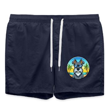 Standard Schnauzer Dog Breed Cartoon Sunglasses - Swim Trunks - french navy - Front - AI Model Male 185 light (185cm)