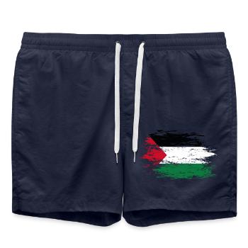 Palästina Flagge used - Badeshorts - French Navy - Vorne - AI Model Male 185 light (185cm)