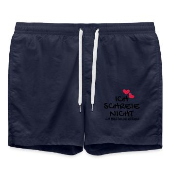 Baby Neugeborenes Babyspruch lustig Geschenk - Badeshorts - French Navy - Vorne - AI Model Male 185 light (185cm)
