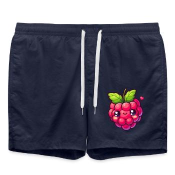 Raspberry - Heart - Swim Trunks - french navy - Front - AI Model Male 185 light (185cm)