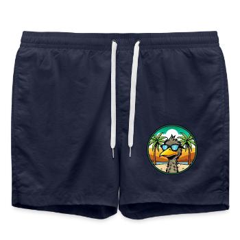 Emu Lustige Cartoon Sommer Strand Sonnenbrille Aufkleber - Badeshorts - French Navy - Vorne - AI Model Male 185 light (185cm)