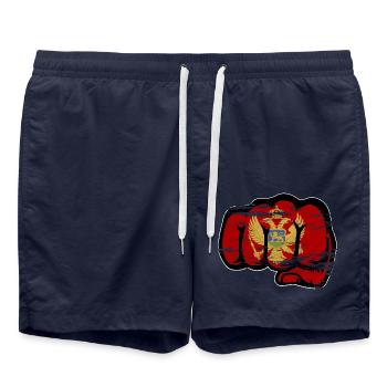 Montenegro Flagge Faust used - Badeshorts - French Navy - Vorne - AI Model Male 185 light (185cm)