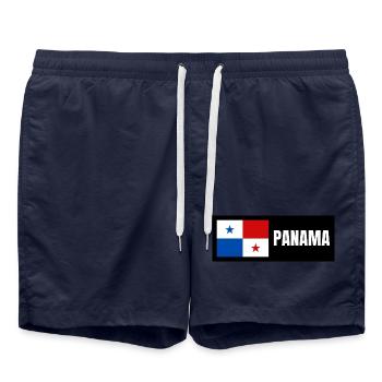 Panama Flag - Swim Trunks - french navy - Front - AI Model Male 185 light (185cm)
