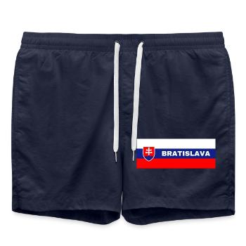 Bratislava dans le drapeau slovaque - Short de bain - bleu marine - Devant - AI Model Male 185 light (185cm)