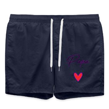 HAPPY FATHER'S DAY. DAD. FATHER'S DAY. FATHER - Swim Trunks - french navy - Front - AI Model Male 185 light (185cm)