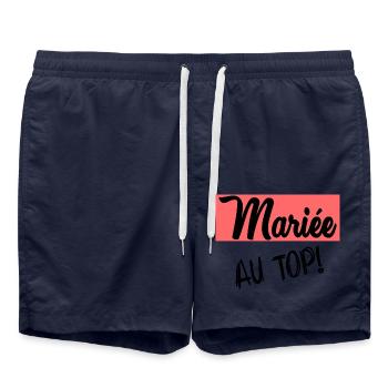 HOCHZEIT. ZUKÜNFTIGE BRAUT - Badeshorts - French Navy - Vorne - AI Model Male 185 light (185cm)