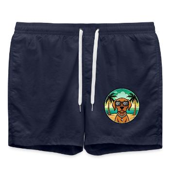 Ungarische Vizsla Hunderasse Cartoon Sonnenbrille Strand - Badeshorts - French Navy - Vorne - AI Model Male 185 light (185cm)