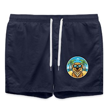 Frisian Water Dog Breed Cartoon Sunglasses Beach - Swim Trunks - french navy - Front - AI Model Male 185 light (185cm)