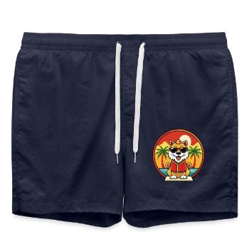 Chinesische kaiserliche Hunderasse Cartoon Sonnenbrille Strand - Badeshorts - French Navy - Vorne - AI Model Male 185 light (185cm)