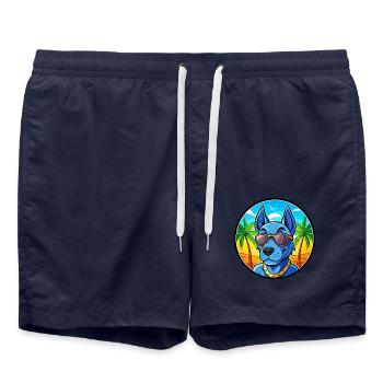 Blue Thai Ridgeback Dog Breed Cartoon Sunglasses - Swim Trunks - french navy - Front - AI Model Male 185 light (185cm)
