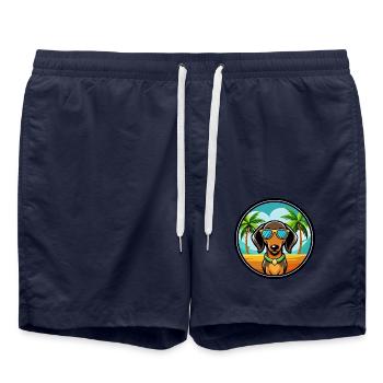 Alpine Dachsbracke Hunderasse Cartoon Sonnenbrille - Badeshorts - French Navy - Vorne - AI Model Male 185 light (185cm)