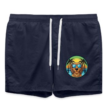 Gordon Setter Chien Race Dessin Animé Lunettes de Soleil Plage - Short de bain - bleu marine - Devant - AI Model Male 185 light (185cm)
