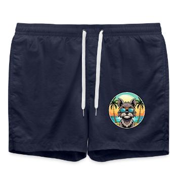 Affenpinscher Chien Race Dessin Animé Lunettes De Soleil Plage - Short de bain - bleu marine - Devant - AI Model Male 185 light (185cm)