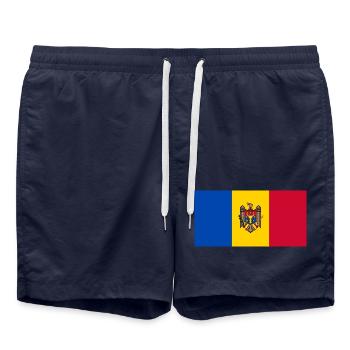 Republik Moldau - Badeshorts - French Navy - Vorne - AI Model Male 185 light (185cm)