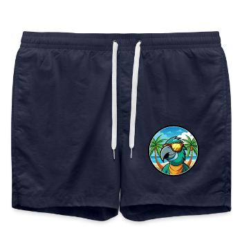 Perroquet Drôle Dessin Animé Plage Été Lunettes De Soleil Cool - Short de bain - bleu marine - Devant - AI Model Male 185 light (185cm)