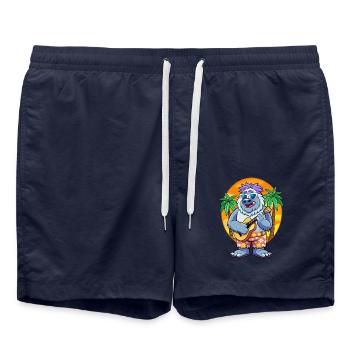 Drôle Yeti Dessin Animé Plage D’été Lunettes De Soleil Guitare - Short de bain - bleu marine - Devant - AI Model Male 185 light (185cm)