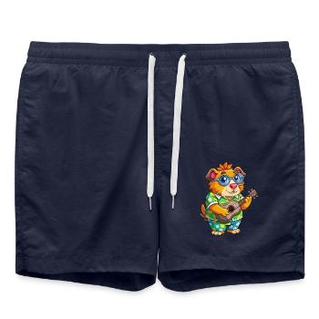 Drôle Cochon D’Inde Dessin Animé Lunettes De Soleil Plage D’été - Short de bain - bleu marine - Devant - AI Model Male 185 light (185cm)