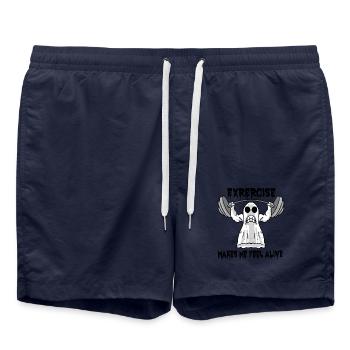 Halloween Bodybuilder Gym Fitness Mind Workout - Short de bain - bleu marine - Devant - AI Model Male 185 light (185cm)