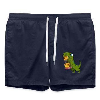 Cadeau de restauration rapide de pizza de dinosaure Dino - Short de bain - bleu marine - Devant - AI Model Male 185 light (185cm)