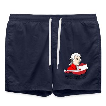 Wolfgang Amadeus Mozart - greatest composer - Badeshorts - French Navy - Vorne - AI Model Male 185 light (185cm)