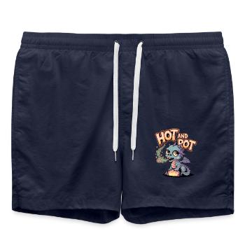 Hot And Rot - Swim Trunks - french navy - Front - AI Model Male 185 light (185cm)