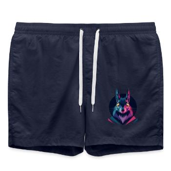 Low-poly Squirrel - Swim Trunks - french navy - Front - AI Model Male 185 light (185cm)